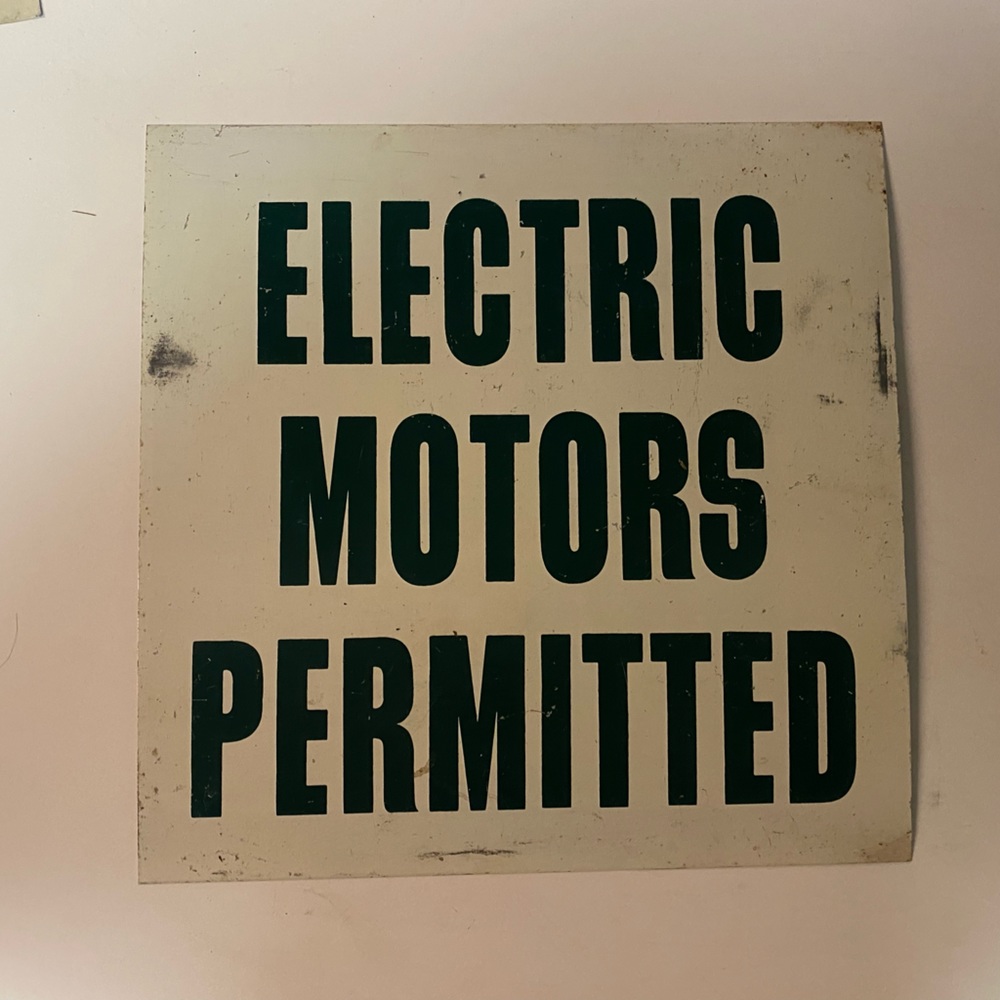 Vintage electric motor sign